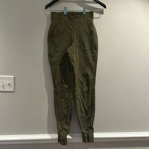 SPANX olive green, elastic ankle pants